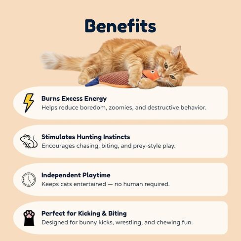 Cat Kicker Fish Toy 3-Pack with Premium Catnip – Plush Interactive Kick Toy for Cats, Durable Kitty Kicker Pillow, Enrichment Toy for Indoor Cats in Kuwait