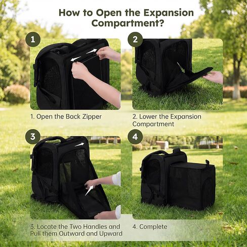 Expandable Cat Backpack Carrier Airline Approved Pet Travel Backpack with Breathable Mesh, Large Space, Safety Leash, Comfortable Padded Straps, Foldable Soft Pet Carrier for Hiking Vet in Kuwait