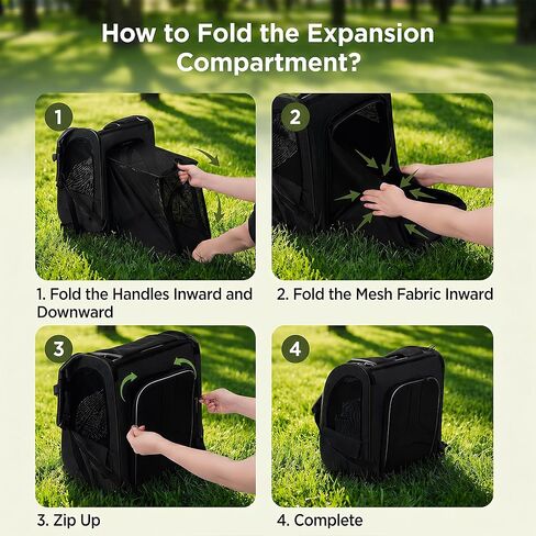 Expandable Cat Backpack Carrier Airline Approved Pet Travel Backpack with Breathable Mesh, Large Space, Safety Leash, Comfortable Padded Straps, Foldable Soft Pet Carrier for Hiking Vet in Kuwait