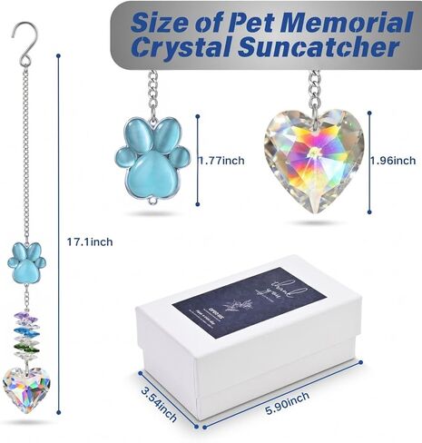 الحيوانات الأليفة التذكارية Suncatcher، هدية تذكارية للكلاب والقطط، هدية التعاطف مع فقدان الحيوانات الأليفة والفجيعة، تذكار مدروس لمحبي الحيوانات الأليفة الحزينة (الطاووس الأزرق) in Kuwait