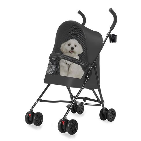 Pet Stroller for Small Dogs Cats, Lightweight Foldable Dog Stroller with Mesh Ventilation, Cat Stroller for 1-2 Cats, Small Dog Stroller for Travel, Cup Holder in Kuwait