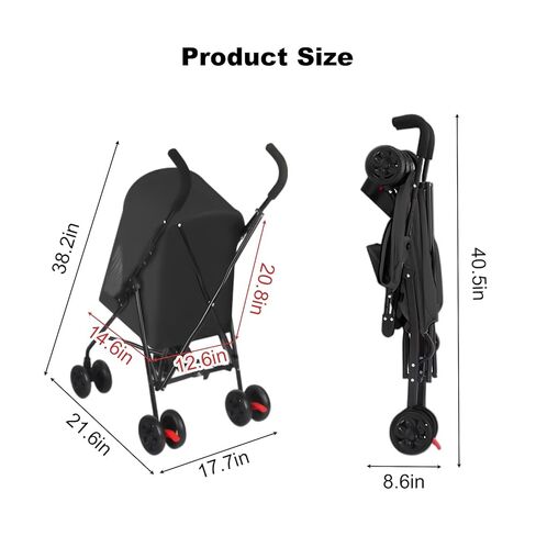 Pet Stroller for Small Dogs Cats, Lightweight Foldable Dog Stroller with Mesh Ventilation, Cat Stroller for 1-2 Cats, Small Dog Stroller for Travel, Cup Holder in Kuwait