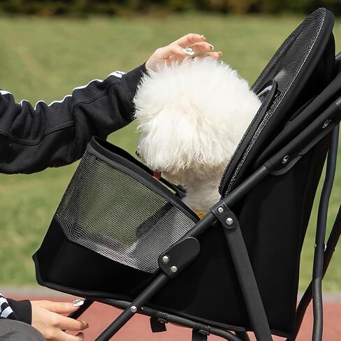 Pet Stroller for Small Dogs Cats, Lightweight Foldable Dog Stroller with Mesh Ventilation, Cat Stroller for 1-2 Cats, Small Dog Stroller for Travel, Cup Holder in Kuwait