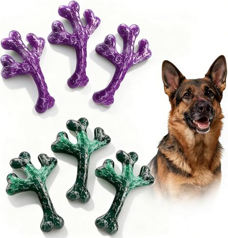 Frienhund 2 Pack Indestructible Dog Chew Toys for Aggressive Chewers - XL Textured Cactus with Grooves for Peanut Butter & Yogurt, Beef Nylon Bones for Large Dogs 20-90 lbs, Easy Chew & Long Lasting in Kuwait