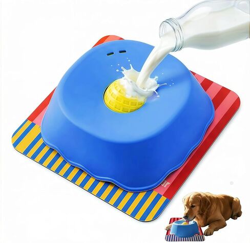 Slow Feeder Dog Bowl for Liquid with Built-in Ball,250ml Non-Slip for Bone Broth & Yogurt,Prevents Wet Chin,Anxiety Relief & Mental Stimulation,Food-Grade Easy Clean Enrichment Toy for All Breeds in Kuwait