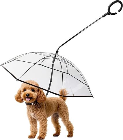 NAMSAN Dog Umbrella for Small Dogs, Clear Dog Umbrella with Adjustable Leash for Small Dogs Rainy Snowy Day Walking, Outdoor Puppy Body Protective, Self-Assembly in Kuwait