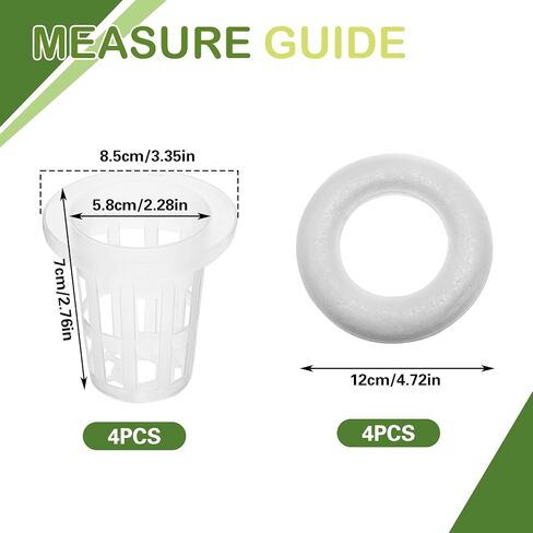 4 PCS Floating Aquarium Plant Holder, Plastic Fish Tank Basket with Foam Rings, Aquatic Pot for Fish Tank Aquaponic Plant Cultivation and Aquascape Decorations in Kuwait