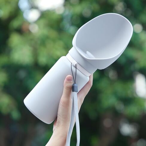 18.6 oz Pet Cat Dog Water Bottle Portable Soft Silicone Leak Proof Foldable, Easy to Clean Dog Drinking Dispenser,Grey in Kuwait