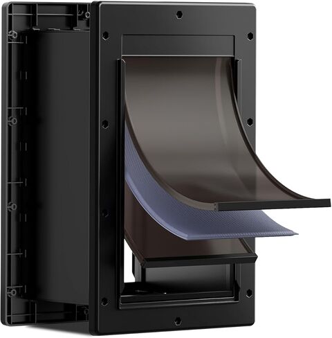 Dog Door 3 Flap, Plastic Dog Door for Wall, Large Doggy Door, Dogie Door for Interior & Exterior Walls, Magnetic Flaps, Insulation Flap, Closing Panel, Pet Door for Pets Up to 110lbs in Kuwait