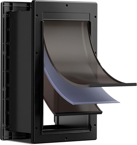 Dog Door 3 Flap, Plastic Dog Door for Wall, Large Doggy Door, Dogie Door for Interior & Exterior Walls, Magnetic Flaps, Insulation Flap, Closing Panel, Pet Door for Pets Up to 110lbs in Saudi Arabia