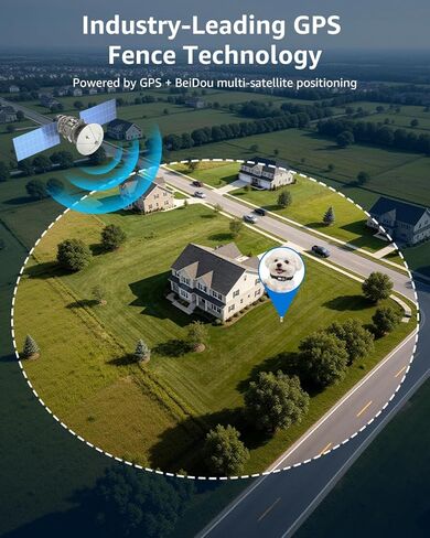 سياج الكلب اللاسلكي GPS بدون اشتراك، حدود قابلة للتعديل 25-999 ياردة، مقاومة للماء IPX7، تصحيح صدمات اهتزاز الصفير، الاستخدام في الهواء الطلق، للكلاب التي يزيد وزنها عن 18 رطلاً in Kuwait