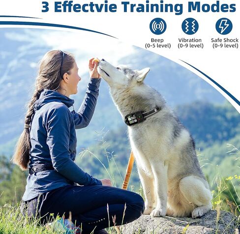 GPS Wireless Dog Fence, Electric Fence for Dogs, Electric Dog Fence with 3 Warning Strength, Range 49-6561ft, IP67 Waterproof, Rechargeable Pet Containment System for Outdoor Use Only in Kuwait