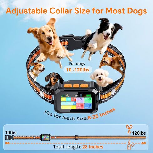 Meowant GPS Wireless Dog Fence، تطبيق مجاني، سياج GPS مخصص (82-7000 قدم)، صفارة / اهتزاز / تصحيح، شريط تنبيه مبكر، طوق LCD مقاوم للماء، الكلاب 10+ رطل، خارجي، بدون جهاز تحكم عن بعد in Kuwait