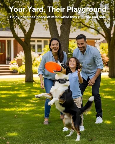 Wireless Dog Fence System - 2-in-1 Pet Containment & Training Collar with Accurate Boundary Control, IPX6 Waterproof and Rechargeable, for Large & Medium 1 Dogs Black in Kuwait
