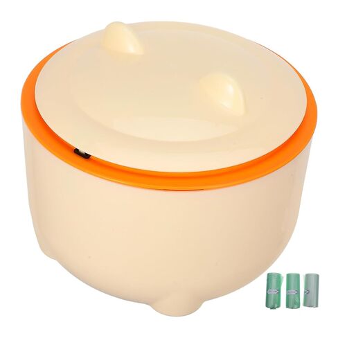 BESTYASH Pet Litter Trash Bin with Lid and 90 Drawstring Bags, Enclosed Cat Waste Container, Large Capacity Plastic Cat Litter Storage Can for Bathroom and Pet Areas in Kuwait