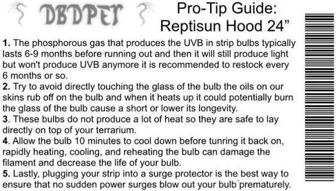 DBDPet 's Bundle with Zoomed Reptisun T5 Hood with 5.0 UV-B Bulb 24" - includes Pro-Tip Guide in Kuwait