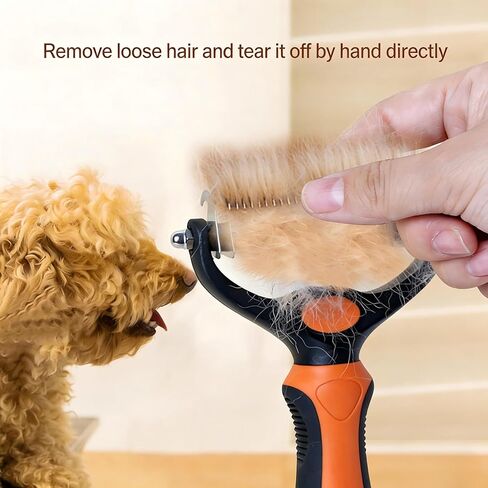 Self-Cleaning Slicker Brush for Dogs & Cats | Gently Removes Loose Undercoat, Mats & Tangles | Effective Pet Grooming Tool for Long & Short Haired Breeds in Kuwait