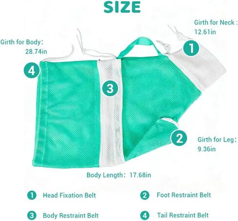 Cat Bathing Bag – Anti-Scratch Cat Washing Bag for Grooming, Nail Trimming – Mesh Cat Shower Bag with 4-Point Adjustable Restraint & Detachable Design in Kuwait