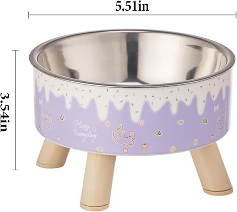 Raised Cat Food Bowls,Elevated Kitten Bowls for Indoor Cats Ergonomic Cat Food Water Bowls Purple in Kuwait