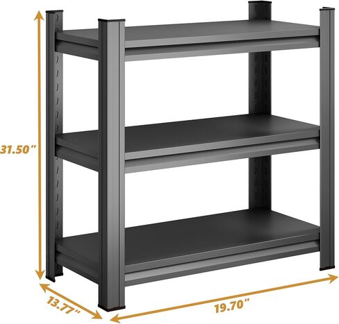 3 Tier Metal Storage Rack Adjustable Shelving Unit 450LBS Capacity for 5-10 Gallon Fish Tank Stand Small Reptile Cage Rack Home Office Boltless Organizer Black in Kuwait
