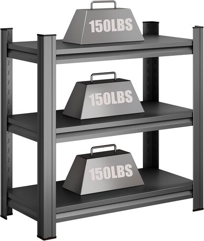 3 Tier Metal Storage Rack Adjustable Shelving Unit 450LBS Capacity for 5-10 Gallon Fish Tank Stand Small Reptile Cage Rack Home Office Boltless Organizer Black in Kuwait