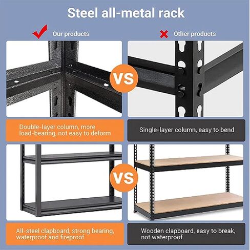 3 Tier Metal Storage Rack Adjustable Shelving Unit 450LBS Capacity for 5-10 Gallon Fish Tank Stand Small Reptile Cage Rack Home Office Boltless Organizer Black in Kuwait