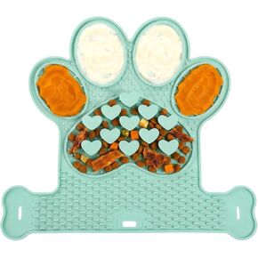 Dog Lick Mat with Suction Cups, Slow Feeder & Enrichment Mat for Dogs & Cats, Silicone Feeding Mat for Wet & Dry Food, Anxiety Relief, Mess-Free Foldable Pocket Design, Green in Kuwait