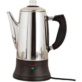 Gajula.Enterprises 12-Cup Stainless Steel Coffee Percolator 10 1/4"L x 6 1/4"W x 13"H in Kuwait