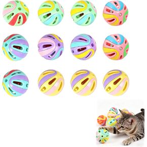 12PCS Cat Balls Toys with Bells, Plastic Jingle Ball for Kitten in Saudi Arabia