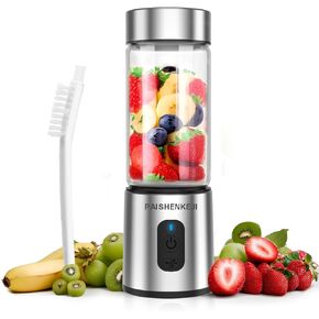 Glass Portable Blender Smoothies: Mini Personal Blender Shakes and Smoothies Small USB Rechargeable, Baby Food Travel Beach Office Sports Kitchen Gym Use in Saudi Arabia