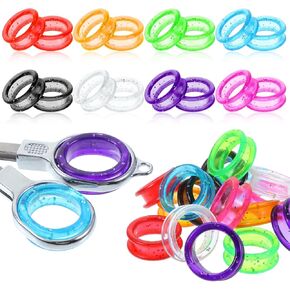 16pcs Silicone Scissors Finger Ring, Shear Finger Ring Inserts, Multi-Color Scissor Thumb Insert Protection for Pet Grooming Scissors Accessories, Barber Grips, for Trimming Dog Hair in Saudi Arabia