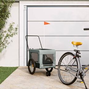 Pet Bike Trailer, Pet Carrier Wagon, Small Dog Bike Trailer, Dog Pet Cart, Bicycle Carrier for Small Sized Dogs, Gray and Black,-400 in Kuwait