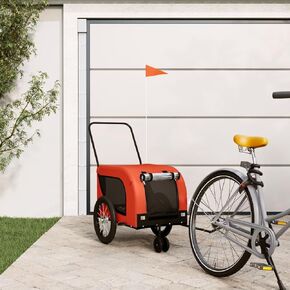 Pet Bike Trailer for Small Pets, Dog Bike Trailer, Dog Buggy for Bicycle, Bike Cargo Wagon Carrier, Pet Dog Trailer Cart for Bicycle, Orange and Black,-416 in Kuwait