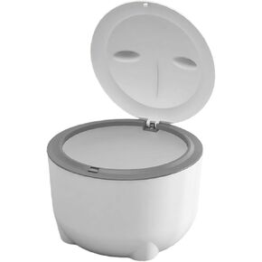 Hooded Cat Litter Bin with Lid Cat Trash Bin Reusable Portable Litter Tray for Small Animals Indoor Cats, White in Kuwait