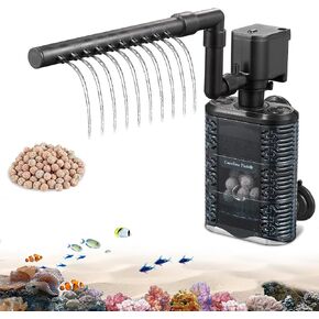 Carefree Fish Aquarium Small Sponge Filter for 3~15Gal Fish Tank Quiet for Saltwater and Freshwater with Biochemical Filtration Balls and Biochemical Filtration Sponge in Saudi Arabia