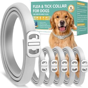 Flea and Tick Collar for Dogs, 6 Pack Natural Flea and Tick Prevention for Dogs in a Waterproof Design with Natural Essential Oils, Adjustable Multi-Pest Repellent Collar for All Dog Sizes in Kuwait