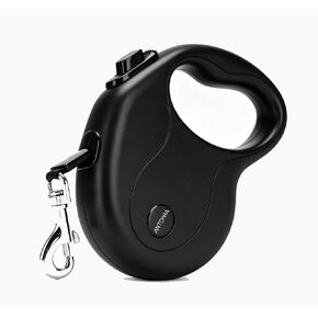 10FT Retractable Dog Leash for Small Medium Dogs/Cats up to 33lbs, Strong Nylon Tape, One-Handed Brake & Tangle-Free Design, Lightweight for Walking, Jogging, Hiking (Black) in Saudi Arabia