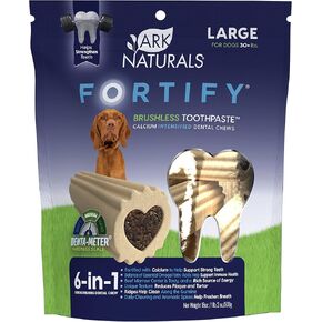 ARK NATURALS Fortify Brushless Toothpaste – Large Breeds, 18oz Bag – Dog Dental Chew with Calcium, Omegas & Beef Marrow Center – Support Strong Teeth and Freshen Breath with Dental Chews for Dogs in Saudi Arabia