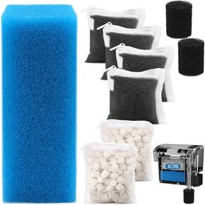 Big Peng AC110 Aquarium Filter Media Maintenance Kit Compatible with Aquaclear Fluval AC110 Power Filters, Includes 1 Blue Foam, 4 Activated Carbon, 2 BioMax Pellets, 2 Intake Strainer Sponge in Saudi Arabia