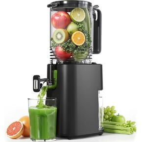 Cold Press Juicer, 5.5inch Wide Feed Chute Slow Juicer Machine, Masticating Juicer for Whole Vegetables & Fruits, Black in Kuwait