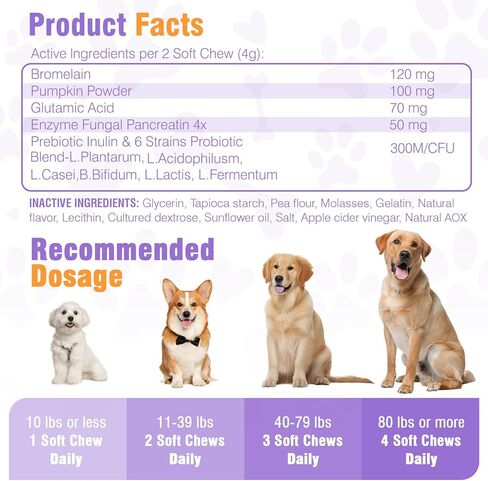 Prevent Stop Dogs from Eating Poop Supplement with Digestive Enzymes&Probiotics-200 Chews No Poo Chews-Coprophagia Deterrent for Dogs in Kuwait