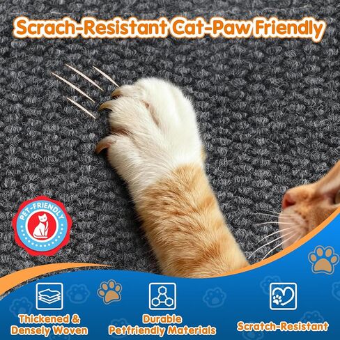 Wall Cat Scratcher for Indoor Cats,19.6x7.8"Corner Cat Scratcher,Cat Scratch Pad Furniture Protector for Door & Wall,Couch, Durable Cat Scratching Board Easy Mount(Grey, 19.6"x7.8") in Saudi Arabia