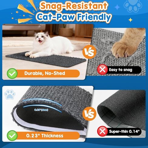 Wall Cat Scratcher for Indoor Cats,19.6x7.8"Corner Cat Scratcher,Cat Scratch Pad Furniture Protector for Door & Wall,Couch, Durable Cat Scratching Board Easy Mount(Grey, 19.6"x7.8") in Saudi Arabia