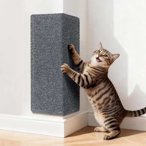 Wall Cat Scratcher for Indoor Cats,19.6x7.8"Corner Cat Scratcher,Cat Scratch Pad Furniture Protector for Door & Wall,Couch, Durable Cat Scratching Board Easy Mount(Grey, 19.6"x7.8") in Saudi Arabia