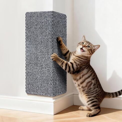 Wall Cat Scratcher for Indoor Cats,19.6x7.8"Corner Cat Scratcher,Cat Scratch Pad Furniture Protector for Door & Wall,Couch, Durable Cat Scratching Board Easy Mount(Grey, 19.6"x7.8") in Saudi Arabia