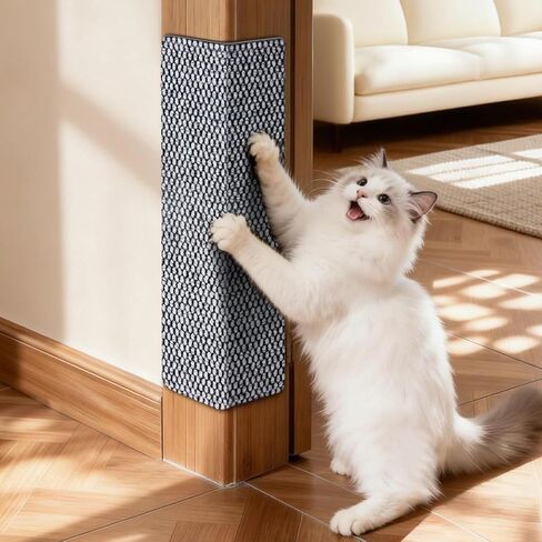 Wall Cat Scratcher for Indoor Cats,19.6x7.8"Corner Cat Scratcher,Cat Scratch Pad Furniture Protector for Door & Wall,Couch, Durable Cat Scratching Board Easy Mount(Grey, 19.6"x7.8") in Saudi Arabia