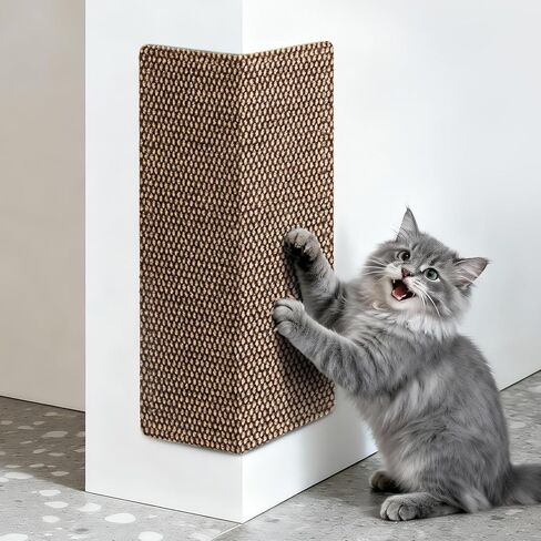 Wall Cat Scratcher for Indoor Cats,19.6x7.8"Corner Cat Scratcher,Cat Scratch Pad Furniture Protector for Door & Wall,Couch, Durable Cat Scratching Board Easy Mount(Grey, 19.6"x7.8") in Saudi Arabia