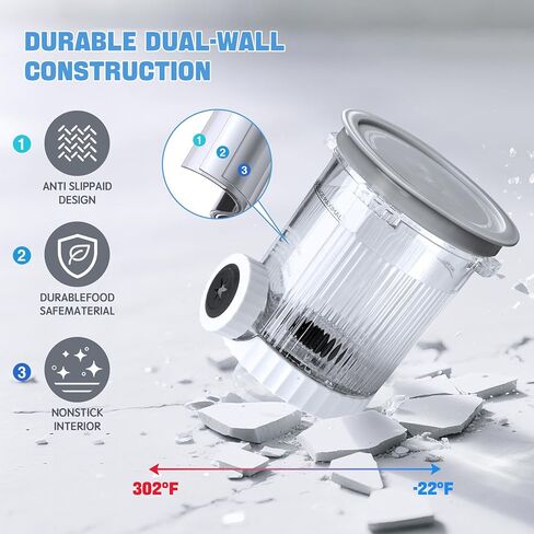 4 عبوات من مكاييل وأغطية GuanQiao Creami Swirl للنينجا، متوافقة مع سلسلة NC700 Ninja Swirl Ice Cream وصانعات الخدمة الناعمة، مع 4 ملاعق و64 ملصقًا قابلاً للكتابة، خالية من مادة BPA وآمنة للاستخدام في غسالة الأطباق، أغطية رمادية in Kuwait