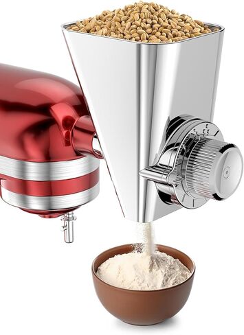 جميع ملحقات مطحنة الحبوب المعدنية لخلاط حامل KitchenAid، 10 مستويات، مطحنة دقيق، مناسبة للحبوب الجافة غير الزيتية وحبوب القهوة والحنطة السوداء والشوفان والدخن. in Kuwait