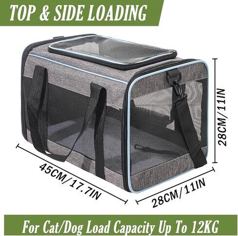 حاملة حيوانات أليفة ناعمة الجوانب معتمدة من شركة Vivicreate Cat Carrier للقطط والكلاب الصغيرة، حقيبة سفر محمولة للقطط مع مقود أمان شبكي للتهوية وحزام كتف يصل إلى 15 رطلاً in Kuwait
